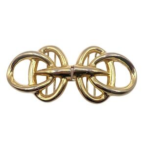 Dotty Smith Statement Belt Buckle Gold Tone Sculptural 5.5" Fits 2" Belt